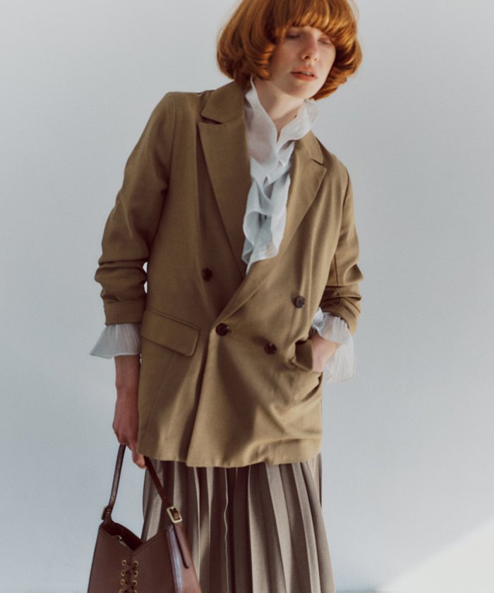 【エヌ ナチュラルビューティーベーシック/N.Natural Beauty basic】のルーズダブルブレストジャケット インテリア・キッズ・メンズ・レディースファッション・服の通販 founy(ファニー) https://founy.com/ ファッション Fashion レディースファッション Fashion for Women アウター Coat / Outerwear Collection レディースジャケット・軽アウター Jackets ツイル Twist, Twisted Detail リラックス Relax, Relaxed Fit |ID: prp329100004565116 ipo3291000000032713711