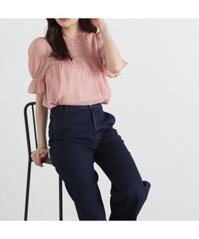 【プロポーション ボディドレッシング/PROPORTION BODY DRESSING】のシャーリングパフブラウス 人気、トレンドファッション・服の通販 founy(ファニー) ファッション Fashion レディースファッション WOMEN トップス・カットソー Tops/Tshirt シャツ/ブラウス Shirts/Blouses シャーリング Shirring デニム Denim ビジネス 仕事 通勤 Business |ID:prp329100004565118