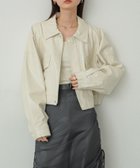 【センスオブプレイス/SENSE OF PLACE by URBAN RESEARCH】のクロップドレザーライクブルゾン IVORY|ID: prp329100004565119 ipo3291000000032748481