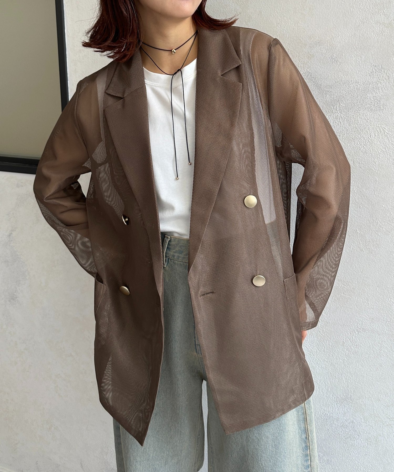 【ゼヴォン/Thevon】のGOLDボタンメッシュテーラードジャケット インテリア・キッズ・メンズ・レディースファッション・服の通販 founy(ファニー) 　ファッション　Fashion　レディースファッション　Fashion for Women　アウター　Coat / Outerwear Collection　レディースジャケット・軽アウター　Jackets　テーラードジャケット / 通勤・きれいめスタイル　Tailored Jackets & Blazers　2025年　2025　2025春夏・S/S　Spring/Summer 2025 SS25　ジャケット　Jacket, Outerwear　メッシュ　Mesh, Net Fabric　夏　Summer　春　Spring　S/S・春夏　SS, Spring/Summer, Warm Season　モカ|ID: prp329100004565124 ipo3291000000032647517