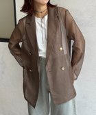 【ゼヴォン/Thevon】のGOLDボタンメッシュテーラードジャケット モカ|ID: prp329100004565124 ipo3291000000033872314