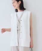 【インディヴィ/INDIVI】の春SALE!【コットンペーパー素材】ニットジレカーディガン ホワイト|ID: prp329100004565130 ipo3291000000032325319