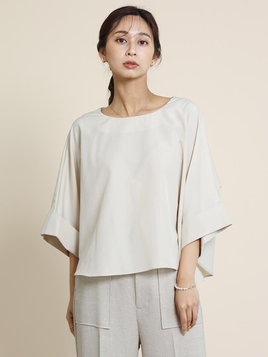 【ヴァン/Vin】のワイドカフスドルマンブラウス インテリア・キッズ・メンズ・レディースファッション・服の通販 founy(ファニー) 　ファッション　Fashion　レディースファッション　WOMEN　トップス・カットソー　Tops/Tshirt　シャツ/ブラウス　Shirts/Blouses　トレンド　Trend　今季　This Season　ベージュ|ID: prp329100004565131 ipo3291000000032284745