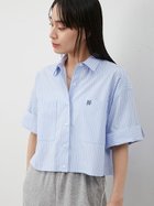 【ミラオーウェン/Mila Owen】の【ウォッシャブル】クロップドハーフスリーブシャツ BLU[086]|ID: prp329100004565133 ipo3291000000032645609