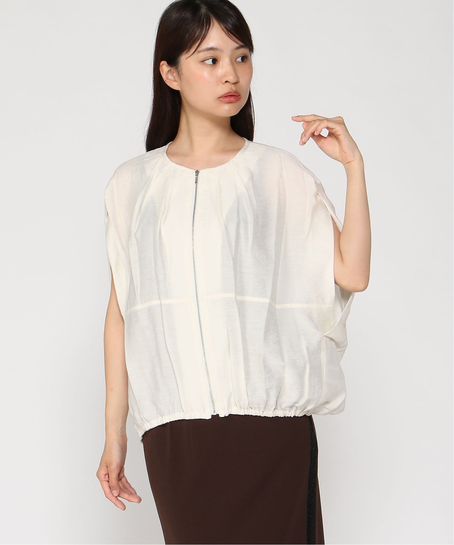 【グレディブリリアン/Gready Brilliant】のGready Brilliant/2_RNクルーZIPフレンチ インテリア・キッズ・メンズ・レディースファッション・服の通販 founy(ファニー) 　ファッション　Fashion　レディースファッション　WOMEN　おすすめ　Recommend　エアリー　Airy　トレンド　Trend　ノースリーブ　No Sleeve　フレンチ　French　ヴィンテージ　Vintage　エレガント 上品　Elegant　OFF|ID: prp329100004565162 ipo3291000000032284968