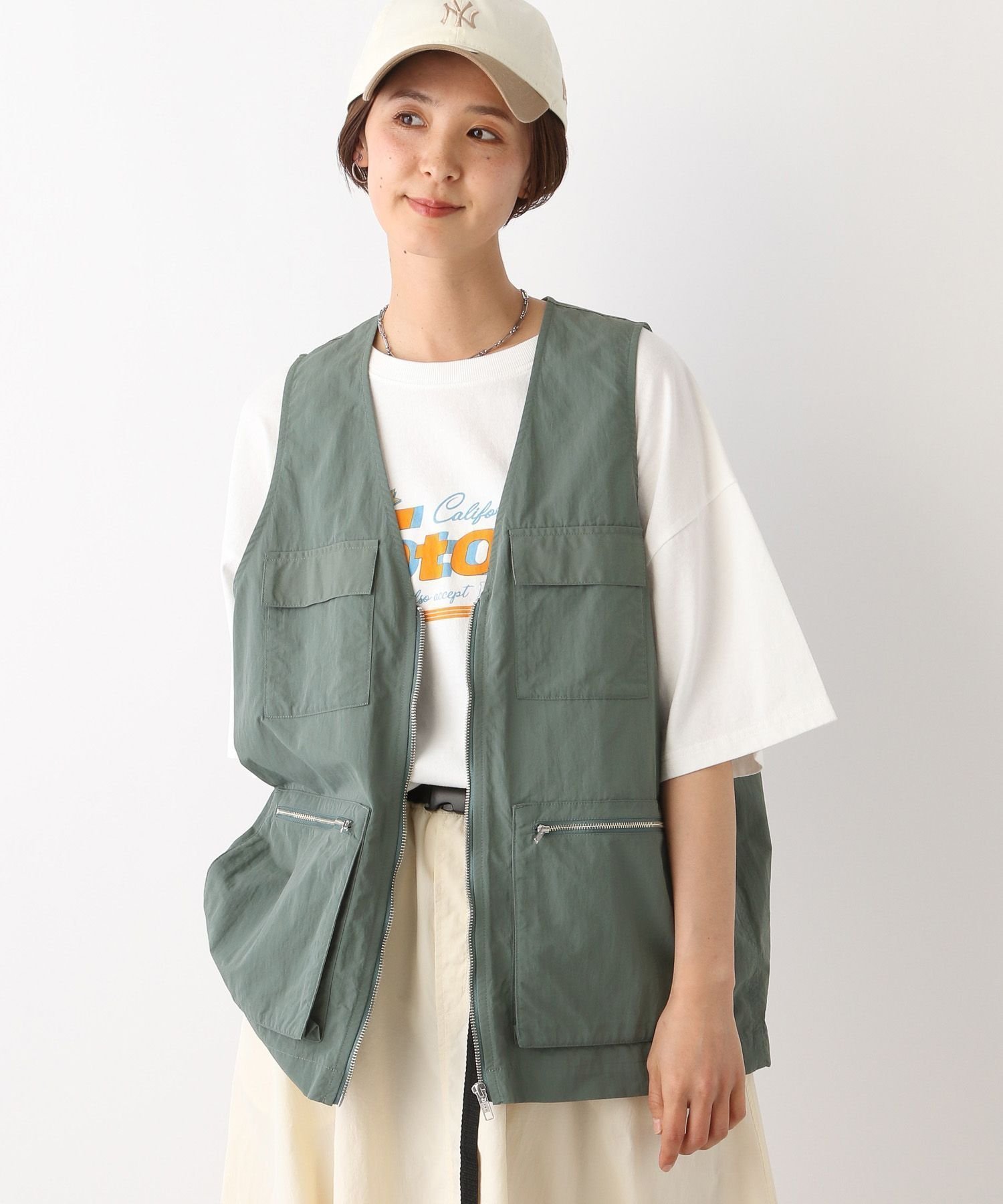 【レプシィム ローリーズファーム/LEPSIM LOWRYS FARM】のナイロンポケットベスト インテリア・キッズ・メンズ・レディースファッション・服の通販 founy(ファニー) 　ファッション　Fashion　レディースファッション　WOMEN　アウター　Coat Outerwear　トップス・カットソー　Tops/Tshirt　ベスト/ジレ　Gilets/Vests　おすすめ　Recommend　インナー　Inner　ノースリーブ　No Sleeve　ベスト　Vest　ポケット　Pocket　夏　Summer　カーキ73|ID: prp329100004565182 ipo3291000000032333260