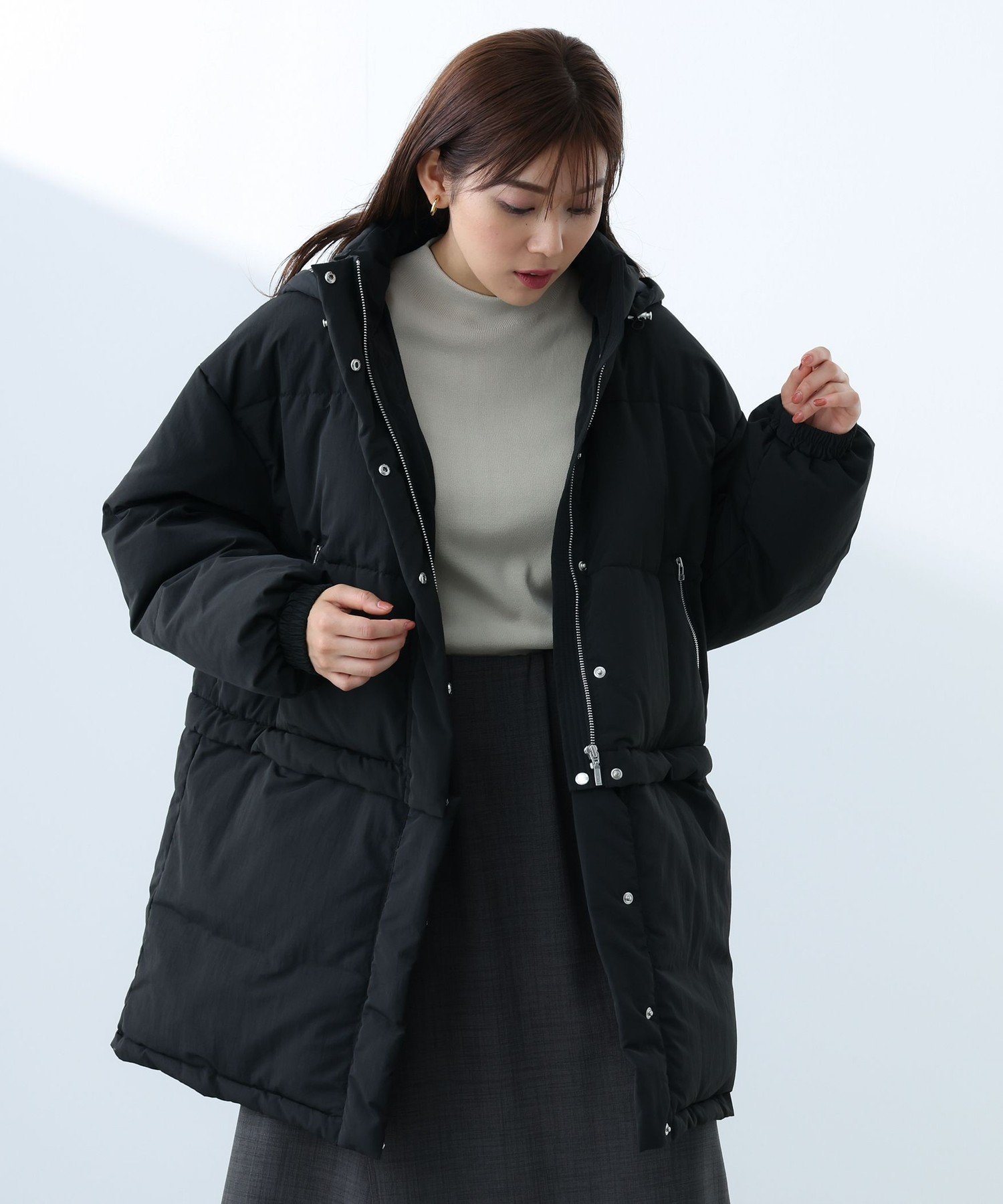 【その他のブランド/Other】の裾2WAY 撥水 ダウンコート インテリア・キッズ・メンズ・レディースファッション・服の通販 founy(ファニー) 　ファッション　Fashion　レディースファッション　WOMEN　アウター　Coat Outerwear　コート　Coats　ダウン　Down Coats And Jackets　キャミワンピース　Cami Dress　ショート　Short　シンプル　Simple　スタイリッシュ　Stylish　スタンド　Stand　スニーカー　Sneakers　ダウン　Down　デニム　Denim　バランス　Balance　ミドル　Middle　ムートン　Mouton　モヘア　Mohair　ロング　Long　冬　Winter　おすすめ　Recommend　BLACK|ID: prp329100004565222 ipo3291000000032285500