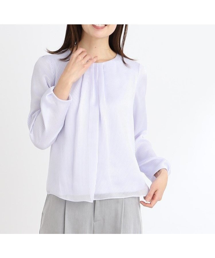 【リフレクト/Reflect】の【春SALE/手洗い可】シアーシャドーストライプブラウス インテリア・キッズ・メンズ・レディースファッション・服の通販 founy(ファニー) 　ファッション　Fashion　レディースファッション　WOMEN　トップス・カットソー　Tops/Tshirt　シャツ/ブラウス　Shirts/Blouses　シアー　Sheer　シフォン　Chiffon　シルク　Silk　ジャージ　Jersey　ストライプ　Stripe　春　Spring　パープル|ID: prp329100004565245 ipo3291000000032285621