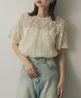 【センスオブプレイス/SENSE OF PLACE by URBAN RESEARCH】のコードシシュウトップ(半袖) 人気、トレンドファッション・服の通販 founy(ファニー) ファッション Fashion レディースファッション WOMEN トップス・カットソー Tops/Tshirt 2025年 2025 2025春夏・S/S Ss,Spring/Summer,2025 おすすめ Recommend カーゴパンツ Cargo Pants ティアードスカート Tiered Skirt デニム Denim トレンド Trend ミニスカート Mini Skirt 半袖 Short Sleeve 夏 Summer S/S・春夏 Ss・Spring/Summer |ID:prp329100004565256