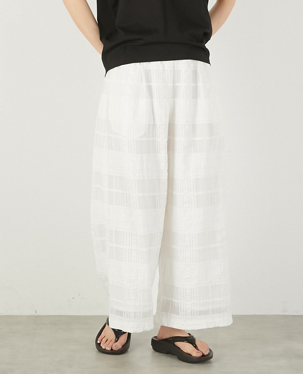 【メルローズ クレール/MELROSE claire】の【LOURMARIN】シアーチェックイージーワイドキュロット 人気、トレンドファッション・服の通販 founy(ファニー) 　ファッション　Fashion　レディースファッション　Fashion for Women　スカート　Skirts　シンプル　Simple, Minimal　リラックス　Relax, Relaxed Fit　 other-1|ID: prp329100004565264 ipo3291000000032767410