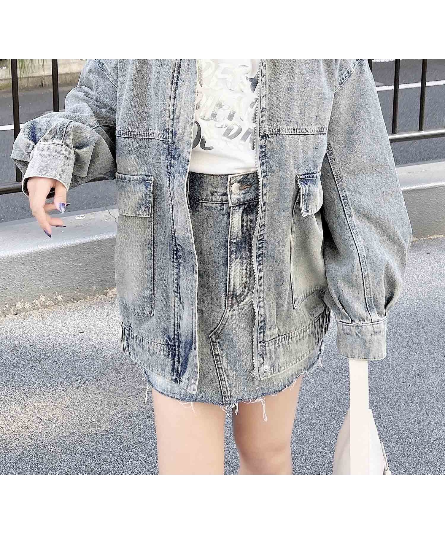 【イング/INGNI】のBIGデニムZIPジャケット(セットアップ対応) インテリア・キッズ・メンズ・レディースファッション・服の通販 founy(ファニー) 　ファッション　Fashion　レディースファッション　WOMEN　アウター　Coat Outerwear　ジャケット　Jackets　ケミカル　Chemical　ジップ　Zip　ジャケット　Jacket　スマホ　Smartphone　セットアップ　Set Up　デニム　Denim　フラップ　Flap　フロント　Front　ポケット　Pocket　リラックス　Relax　デニム/ブルー|ID: prp329100004565618 ipo3291000000032288754