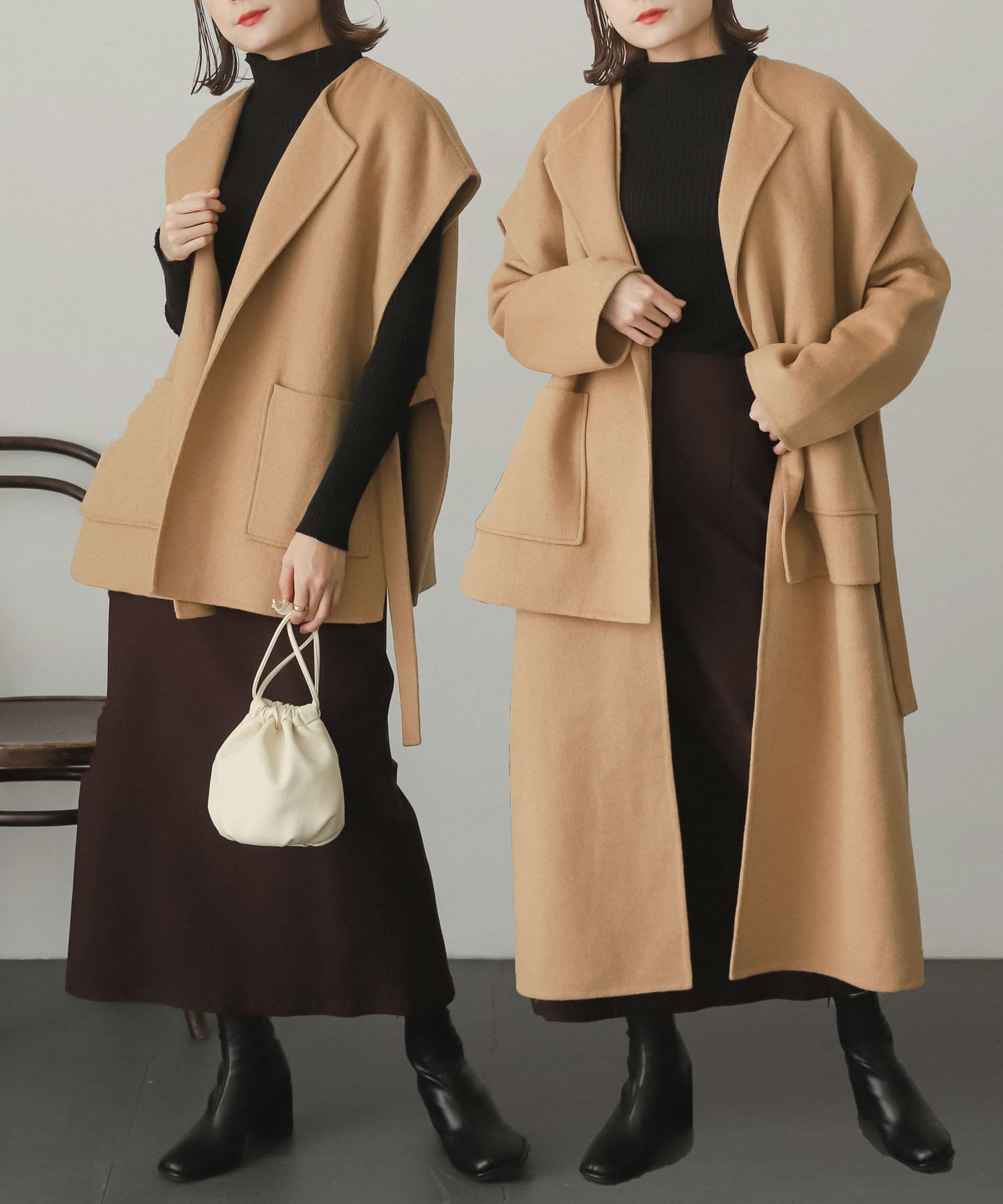 【センスオブプレイス/SENSE OF PLACE by URBAN RESEARCH】のMULTIWAYベストレイヤードコート インテリア・キッズ・メンズ・レディースファッション・服の通販 founy(ファニー) 　ファッション　Fashion　レディースファッション　WOMEN　アウター　Coat Outerwear　コート　Coats　トレンド　Trend　ベスト　Vest　BEIGE|ID: prp329100004565653 ipo3291000000032289045