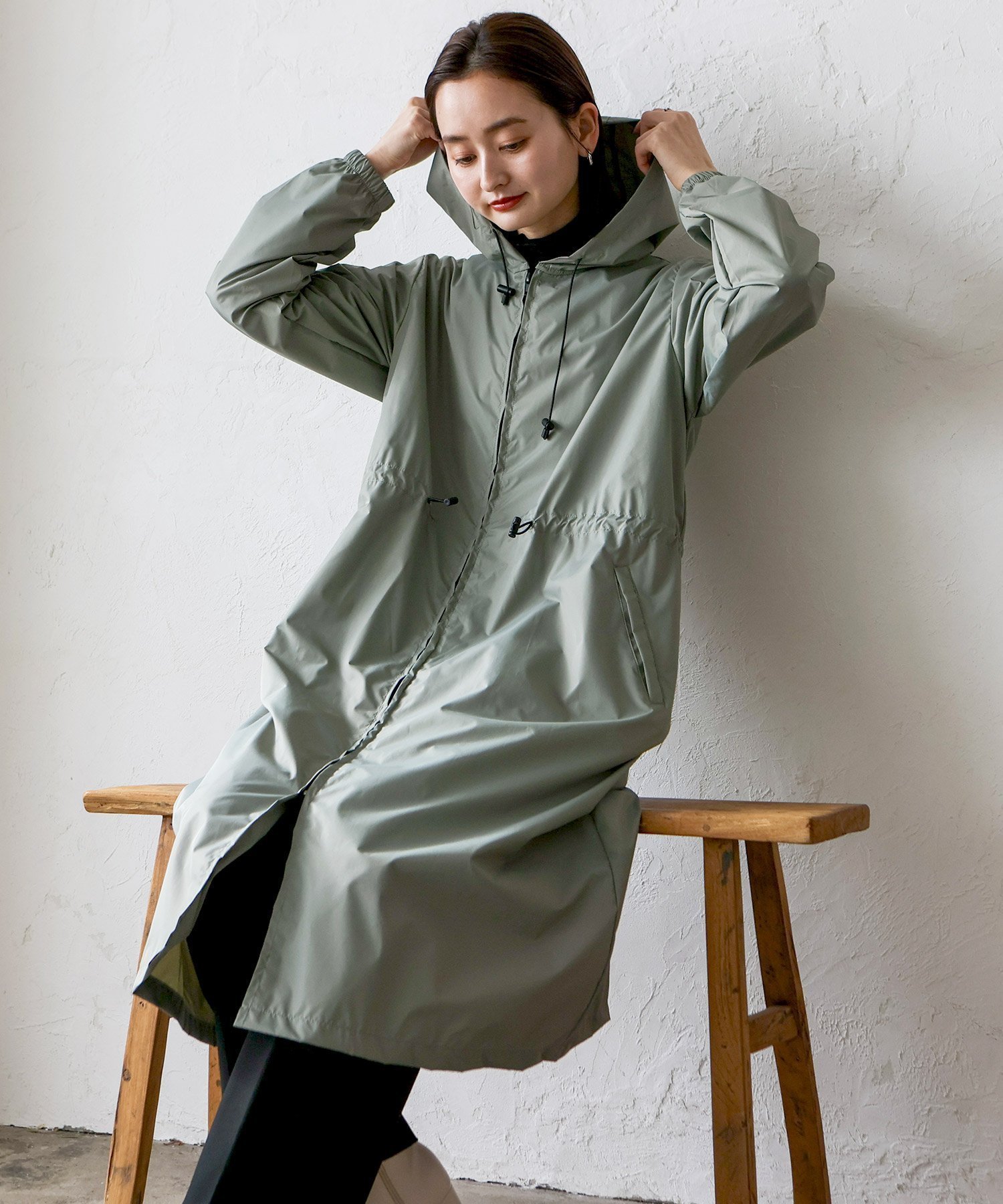 【ヴィータフェリーチェ/VitaFelice】のピーチドロップレインコート インテリア・キッズ・メンズ・レディースファッション・服の通販 founy(ファニー) 　ファッション　Fashion　レディースファッション　WOMEN　アウター　Coat Outerwear　コート　Coats　ドロップ　Drop　ピーチ　Peach　防寒　Cold Protection　6043カーキ|ID: prp329100004565654 ipo3291000000032289059