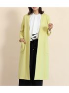 【ヴァン/Vin】のVネックノーカラーロングコート イエロー|ID: prp329100004565678 ipo3291000000032693492