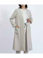 【ヴァン/Vin】のVネックノーカラーロングコート グレージュ|ID: prp329100004565678 ipo3291000000032693493