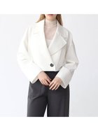 【ラシュッド/LASUD】のダンボールジャージーショートジャケット ホワイト|ID: prp329100004565692 ipo3291000000032693529