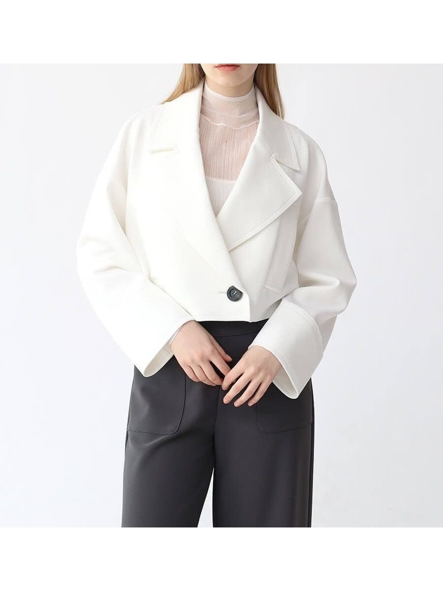 【ラシュッド/LASUD】のダンボールジャージーショートジャケット インテリア・キッズ・メンズ・レディースファッション・服の通販 founy(ファニー) 　ファッション　Fashion　レディースファッション　Fashion for Women　アウター　Coat / Outerwear Collection　レディースジャケット・軽アウター　Jackets　コンパクト　Compact, Small Size　軽量　Lightweight, Ultra Light　ジャケット　Jacket, Outerwear　ストレッチ　Stretch, Stretchy Fabric　テーラード　Tailored, Tailored Fit　ワイド　Wide, Wide Fit　おすすめ　Recommended / Our Picks　ホワイト|ID: prp329100004565692 ipo3291000000032693529