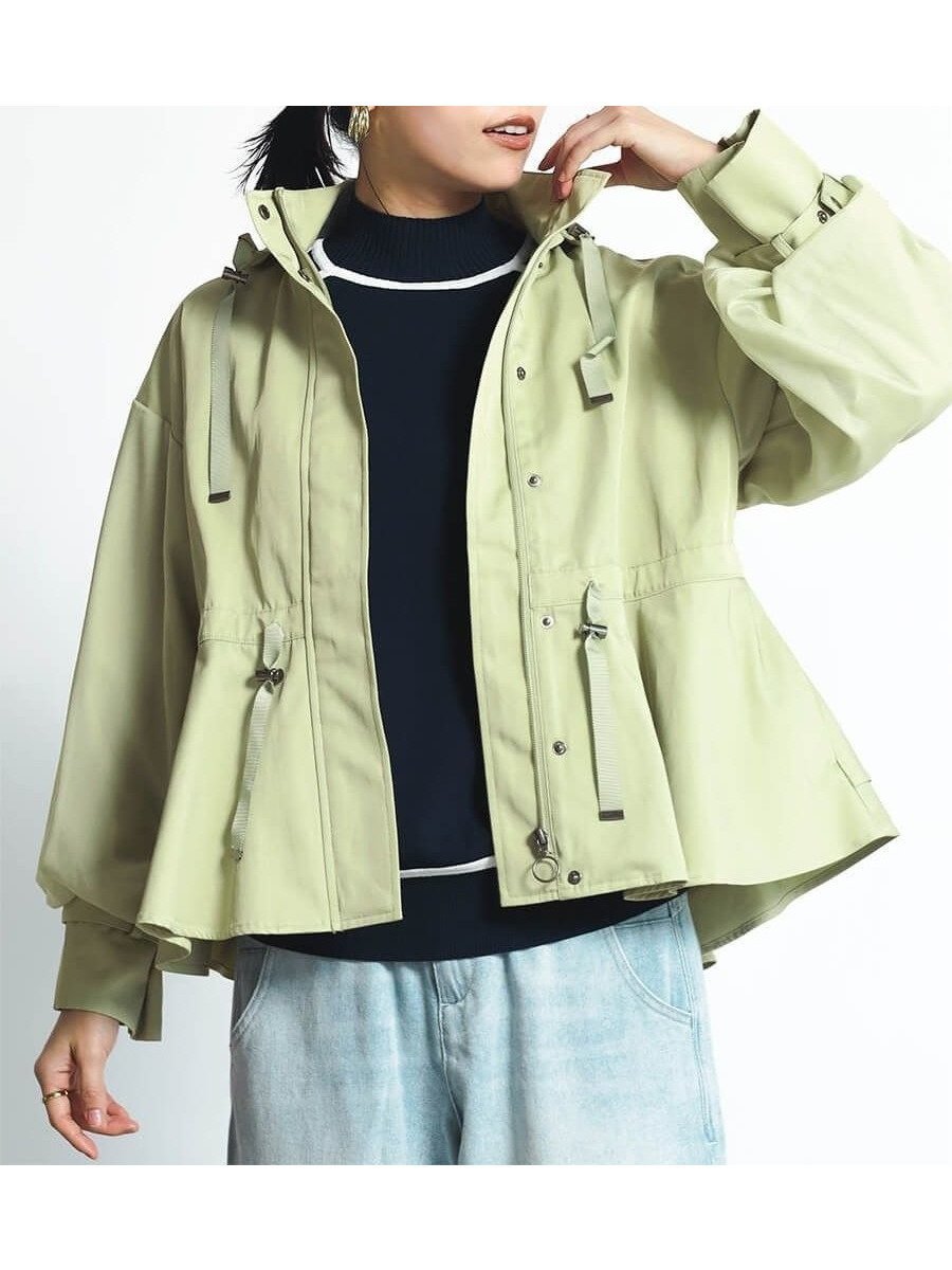 【ヴァン/Vin】のペプラムショートマウンテンパーカー 人気、トレンドファッション・服の通販 founy(ファニー) 　ファッション　Fashion　レディースファッション　Fashion for Women　トップス・カットソー　Cut & Sew Tops　レディースパーカー・カジュアルフーディー　Casual Hoodies & Sweatshirts　アウトドア　Outdoor Clothing　スポーティ　Sporty, Casual Athletic　スリーブ　Sleeve, Long Sleeve / Short Sleeve　チュール　Tulip, Tulip Motif　フェミニン　Feminine, Girly　ブルゾン　Blouson, Bomber Jacket　ペプラム　Peplum, Flared Hem　エレガント 上品　Elegant　 other-1|ID: prp329100004565698 ipo3291000000032692897