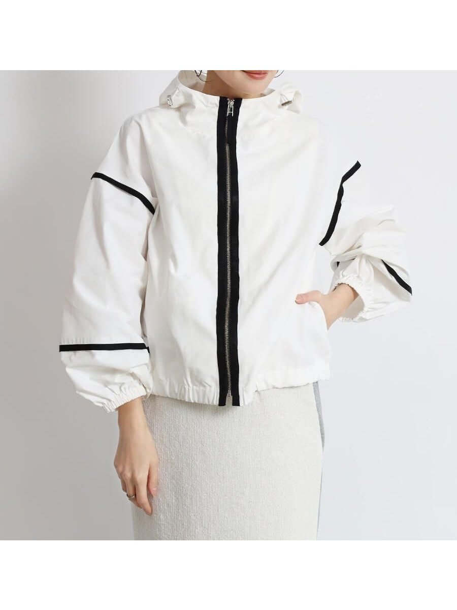 【ヴァン/Vin】のバイカラーパイピングマウンテンパーカー インテリア・キッズ・メンズ・レディースファッション・服の通販 founy(ファニー) 　ファッション　Fashion　レディースファッション　Fashion for Women　トップス・カットソー　Cut & Sew Tops　レディースパーカー・カジュアルフーディー　Casual Hoodies & Sweatshirts　アウトドア　Outdoor Clothing　ギャザー　Gathered, Ruffled　パーカー　Hoodie, Parka　フェミニン　Feminine, Girly　ポケット　Pocket, Pocket Detail　オフホワイト|ID: prp329100004565714 ipo3291000000033502038