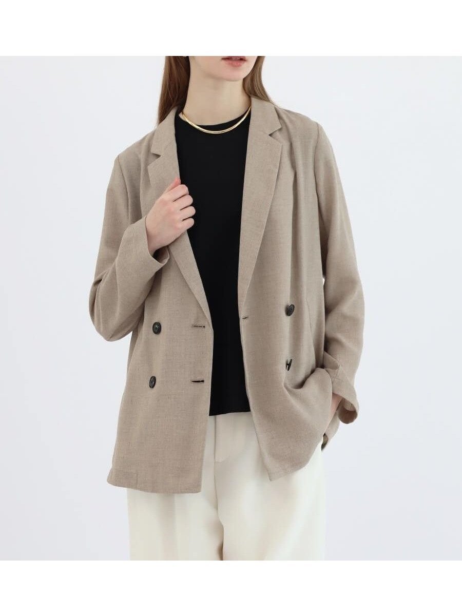 【ラシュッド/LASUD】のアサミテーラードジャケット 人気、トレンドファッション・服の通販 founy(ファニー) 　ファッション　Fashion　レディースファッション　Fashion for Women　アウター　Coat / Outerwear Collection　レディースジャケット・軽アウター　Jackets　テーラードジャケット / 通勤・きれいめスタイル　Tailored Jackets & Blazers　インナー　Innerwear　洗える　Machine Washable　コラボ　Collaboration, Collab　今季　This Season, Current Season　吸水　Absorbent, Quick-Dry　ダブル　Double, Double-Breasted　ロング　Long, Long-Length　夏　Summer　エレガント 上品　Elegant　 other-1|ID: prp329100004565728 ipo3291000000032449465