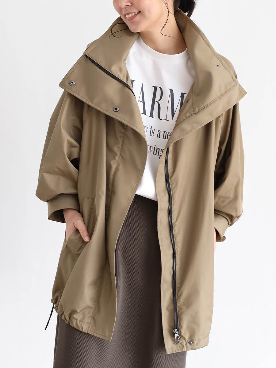 【ラシュッド/LASUD】のスタンドカラーブルゾン インテリア・キッズ・メンズ・レディースファッション・服の通販 founy(ファニー) 　ファッション　Fashion　レディースファッション　Fashion for Women　アウター　Coat / Outerwear Collection　ブルゾンジャケット・スポーティアウター　Blouson Jackets　おすすめ　Recommended / Our Picks　スタンド　Stand Collar, Upright Stand　ブルゾン　Blouson, Bomber Jacket　ミリタリー　Military, Army Style　今季　This Season, Current Season　ベージュ|ID: prp329100004565729 ipo3291000000032661256