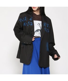 【スリーフォータイム/Three Four Time】のThree Four Time/スプレーロゴプリントジャケット 人気、トレンドファッション・服の通販 founy(ファニー) ファッション Fashion レディースファッション WOMEN アウター Coat Outerwear ジャケット Jackets ジャケット Jacket トレンド Trend ビッグ Big |ID:prp329100004565748