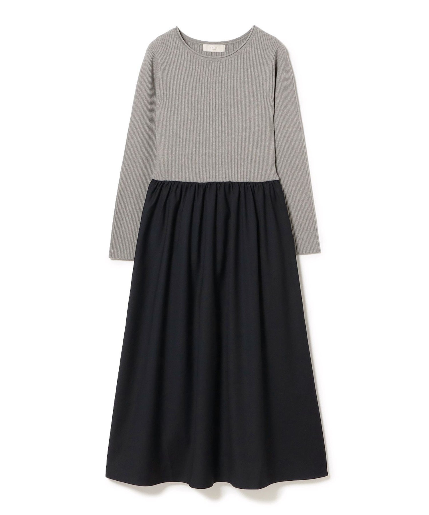 【その他のブランド/Other】のドッキング ワンピース(S~M) インテリア・キッズ・メンズ・レディースファッション・服の通販 founy(ファニー) 　ファッション　Fashion　レディースファッション　WOMEN　ワンピース　Dress　ツイル　Twill　ドッキング　Docking　リブニット　Rib Knit　GREY*NAVY|ID: prp329100004565771 ipo3291000000032289728