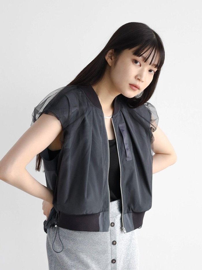【ラシュッド/LASUD】のチュールドッキングノースリブルゾン インテリア・キッズ・メンズ・レディースファッション・服の通販 founy(ファニー) https://founy.com/ ファッション Fashion レディースファッション Fashion for Women アウター Coat / Outerwear Collection ブルゾンジャケット・スポーティアウター Blouson Jackets インナー Innerwear キャミソール Camisole, Spaghetti Strap Top コンパクト Compact, Small Size チュール Tulip, Tulip Motif ノースリーブ Sleeveless, No-Sleeve ブルゾン Blouson, Bomber Jacket ミリタリー Military, Army Style ロング Long, Long-Length |ID: prp329100004565777 ipo3291000000032450092
