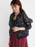 【ヴァン/Vin】のボタニカルプリントシアーブルゾン ネイビー|ID: prp329100004565779 ipo3291000000032450106