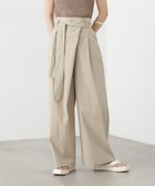 【エヌ ナチュラルビューティーベーシック/N.Natural Beauty basic】のベルト付きラップ風ワイドパンツ ベージュ|ID: prp329100004565786 ipo3291000000032650989
