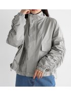 【ラシュッド/LASUD】のギャザースリーブスタンドカラーブルゾン ライトグレー|ID: prp329100004565790 ipo3291000000032450137