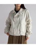 【ラシュッド/LASUD】のギャザースリーブスタンドカラーブルゾン アイボリー|ID: prp329100004565790 ipo3291000000032450138