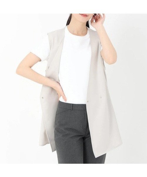 【ストロベリーフィールズ/STRAWBERRY FIELDS】のVカラージレ インテリア・キッズ・メンズ・レディースファッション・服の通販 founy(ファニー) 　ファッション　Fashion　レディースファッション　WOMEN　アウター　Coat Outerwear　トップス・カットソー　Tops/Tshirt　ベスト/ジレ　Gilets/Vests　ライトグレー|ID: prp329100004565791 ipo3291000000032289826