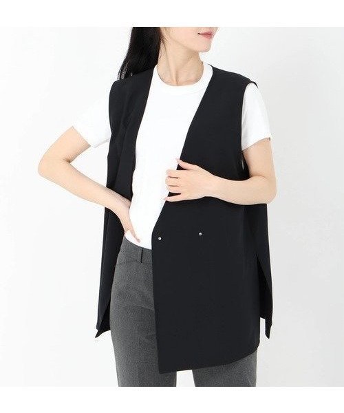 【ストロベリーフィールズ/STRAWBERRY FIELDS】のVカラージレ インテリア・キッズ・メンズ・レディースファッション・服の通販 founy(ファニー) 　ファッション　Fashion　レディースファッション　WOMEN　アウター　Coat Outerwear　トップス・カットソー　Tops/Tshirt　ベスト/ジレ　Gilets/Vests　ブラック2|ID: prp329100004565791 ipo3291000000032289827