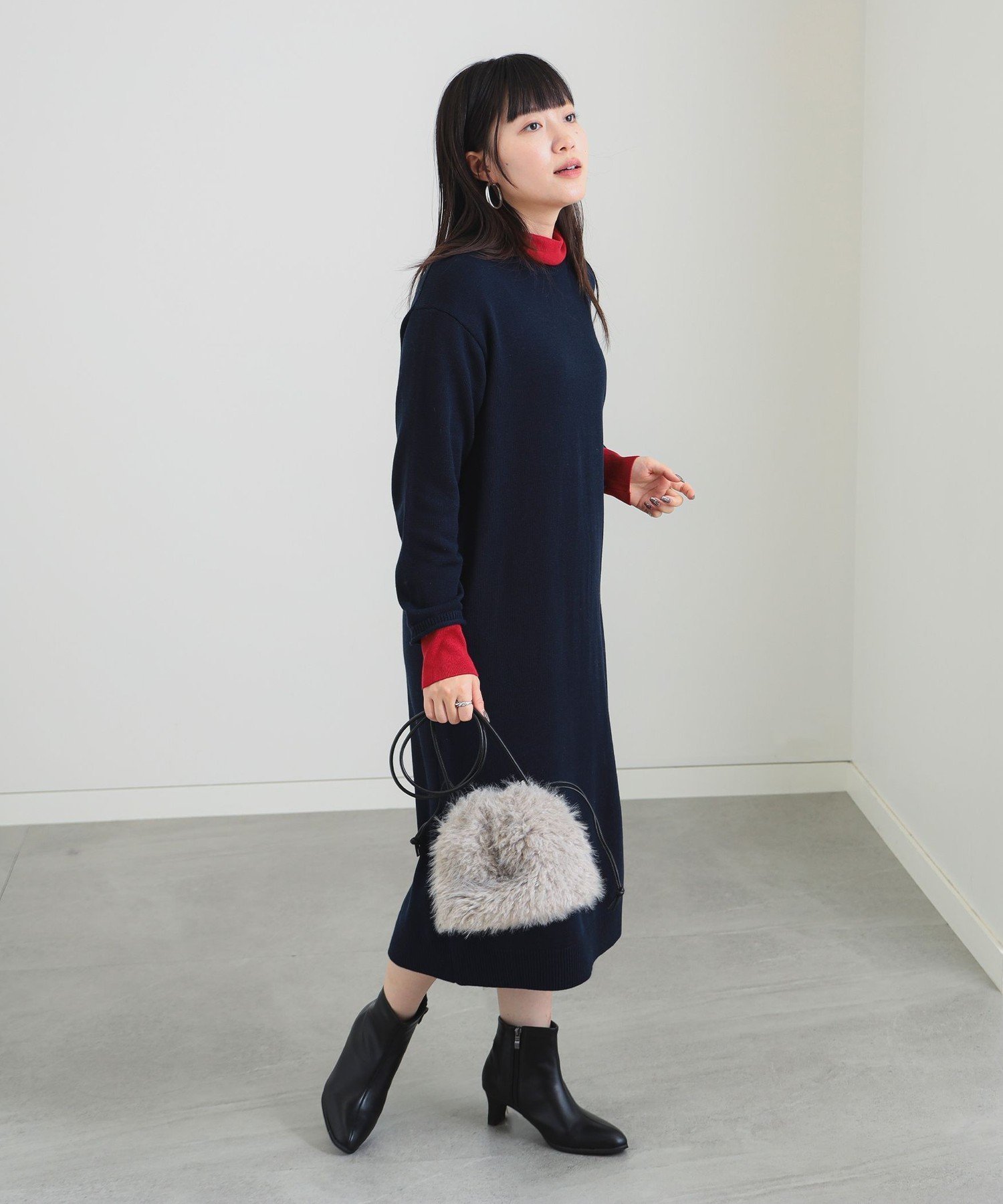 【その他のブランド/Other】の配色 ニットワンピース インテリア・キッズ・メンズ・レディースファッション・服の通販 founy(ファニー) 　ファッション　Fashion　レディースファッション　WOMEN　ワンピース　Dress　ニットワンピース　Knit Dresses　シンプル　Simple　NAVY|ID: prp329100004565794 ipo3291000000032289843