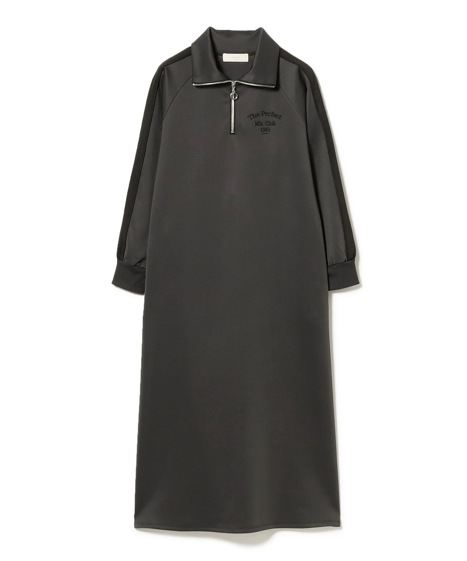 【その他のブランド/Other】のトラック ワンピース(S~M) インテリア・キッズ・メンズ・レディースファッション・服の通販 founy(ファニー) 　ファッション　Fashion　レディースファッション　WOMEN　ワンピース　Dress　おすすめ　Recommend　ショルダー　Shoulder　ジップ　Zip　スタンド　Stand　スニーカー　Sneakers　トレンド　Trend　CHARCOAL.GREY|ID: prp329100004565798 ipo3291000000032289860
