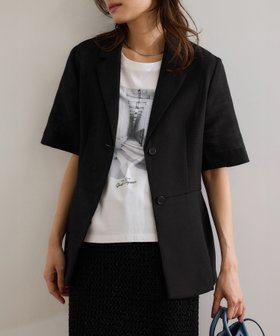 【ロペ/ROPE'】のリネンライク ベルテッドジャケット【セットアップ対応】 人気、トレンドファッション・服の通販 founy(ファニー) ファッション Fashion レディースファッション WOMEN アウター Coat Outerwear ジャケット Jackets おすすめ Recommend シェイプ Shape ジャケット Jacket スタイリッシュ Stylish セットアップ Set Up ポケット Pocket リネン Linen 半袖 Short Sleeve |ID:prp329100004565799