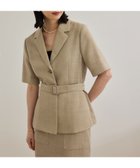 【ロペ/ROPE'】のリネンライク ベルテッドジャケット【セットアップ対応】 人気、トレンドファッション・服の通販 founy(ファニー) ファッション Fashion レディースファッション WOMEN アウター Coat Outerwear ジャケット Jackets おすすめ Recommend シェイプ Shape ジャケット Jacket スタイリッシュ Stylish セットアップ Set Up ポケット Pocket リネン Linen 半袖 Short Sleeve thumbnail ベージュ(27)|ID: prp329100004565799 ipo3291000000032289866
