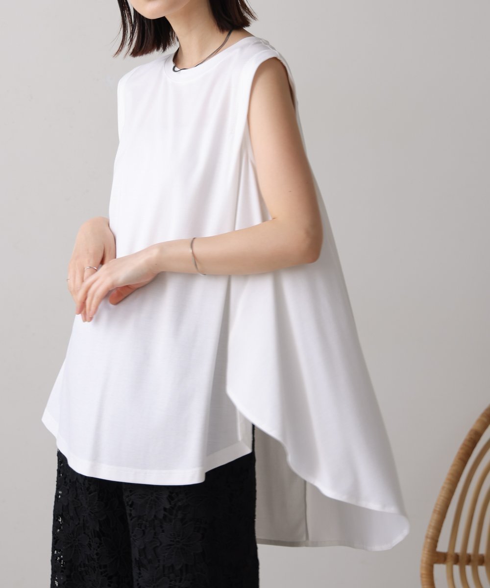 【バブ ブージュルード/Bab Bou Jeloud】の【接触冷感/UVカット】クリアクールカットフレアーチュニック 人気、トレンドファッション・服の通販 founy(ファニー) 　ファッション　Fashion　レディースファッション　WOMEN　トップス・カットソー　Tops/Tshirt　ウォッシャブル　Washable　カッティング　Cutting　カットソー　Cut And Sew　カーディガン　Cardigan　人気　Popularity　フレア　Flare　羽織　Haori　再入荷　Restock/Back In Stock/Re Arrival　 other-1|ID: prp329100004565836 ipo3291000000032290044