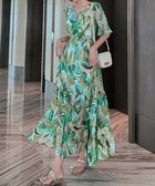 【ミニミニストア/miniministore】の花柄ワンピース5分袖ティアードワンピース グリーン|ID: prp329100004565861 ipo3291000000032290191