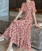 【ミニミニストア/miniministore】の花柄ワンピース5分袖ティアードワンピース スモークピンク|ID: prp329100004565861 ipo3291000000032290197