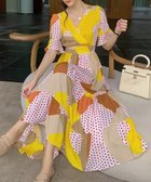 【ミニミニストア/miniministore】の花柄ワンピース5分袖ティアードワンピース イエロー|ID: prp329100004565861 ipo3291000000032290203