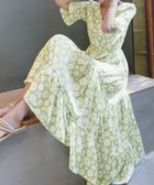 【ミニミニストア/miniministore】の花柄ワンピース5分袖ティアードワンピース ミント|ID: prp329100004565861 ipo3291000000032290204