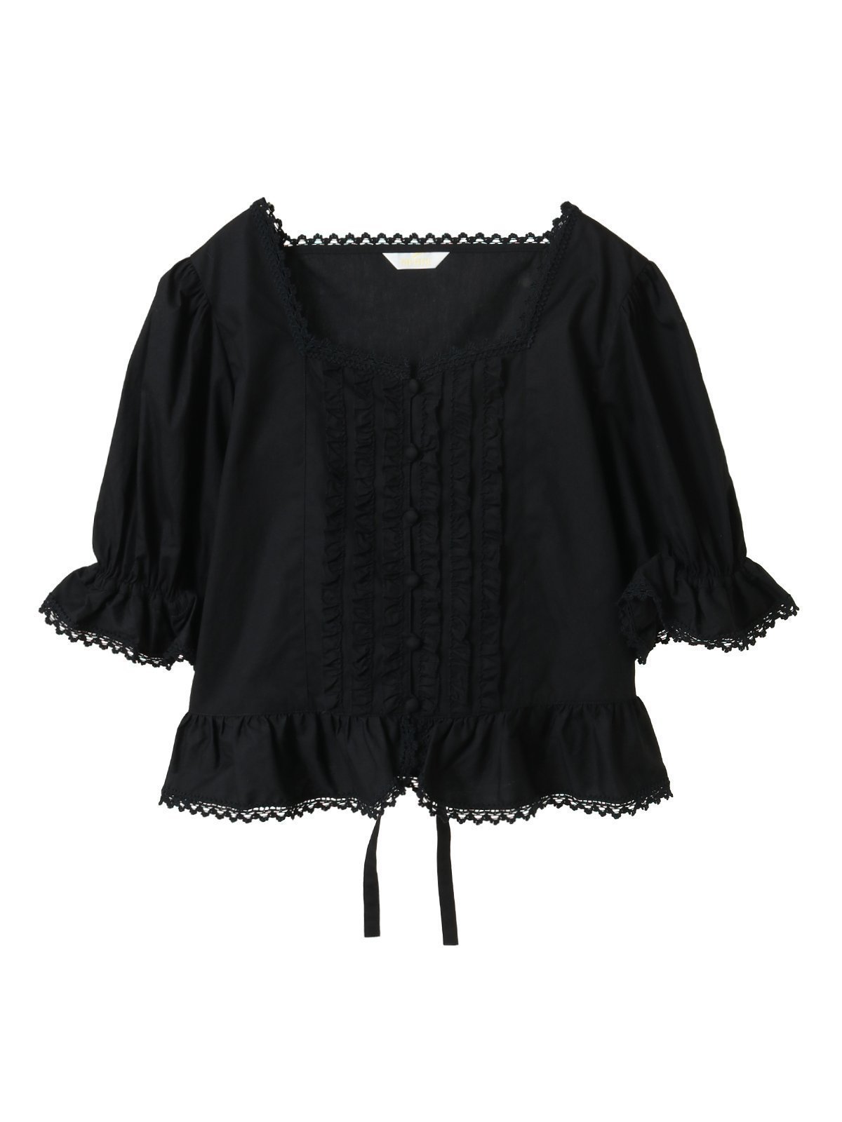 【ピンクハウス/PINK HOUSE】のフリル使いブラウス インテリア・キッズ・メンズ・レディースファッション・服の通販 founy(ファニー) 　ファッション　Fashion　レディースファッション　WOMEN　トップス・カットソー　Tops/Tshirt　シャツ/ブラウス　Shirts/Blouses　おすすめ　Recommend　スカラップ　Scalloped　スクエア　Square　スリーブ　Sleeve　セットアップ　Set Up　フリル　Frills　フロント　Front　ブロード　Broad　リボン　Ribbon　レース　Race　春　Spring　クロ|ID: prp329100004565888 ipo3291000000032290324