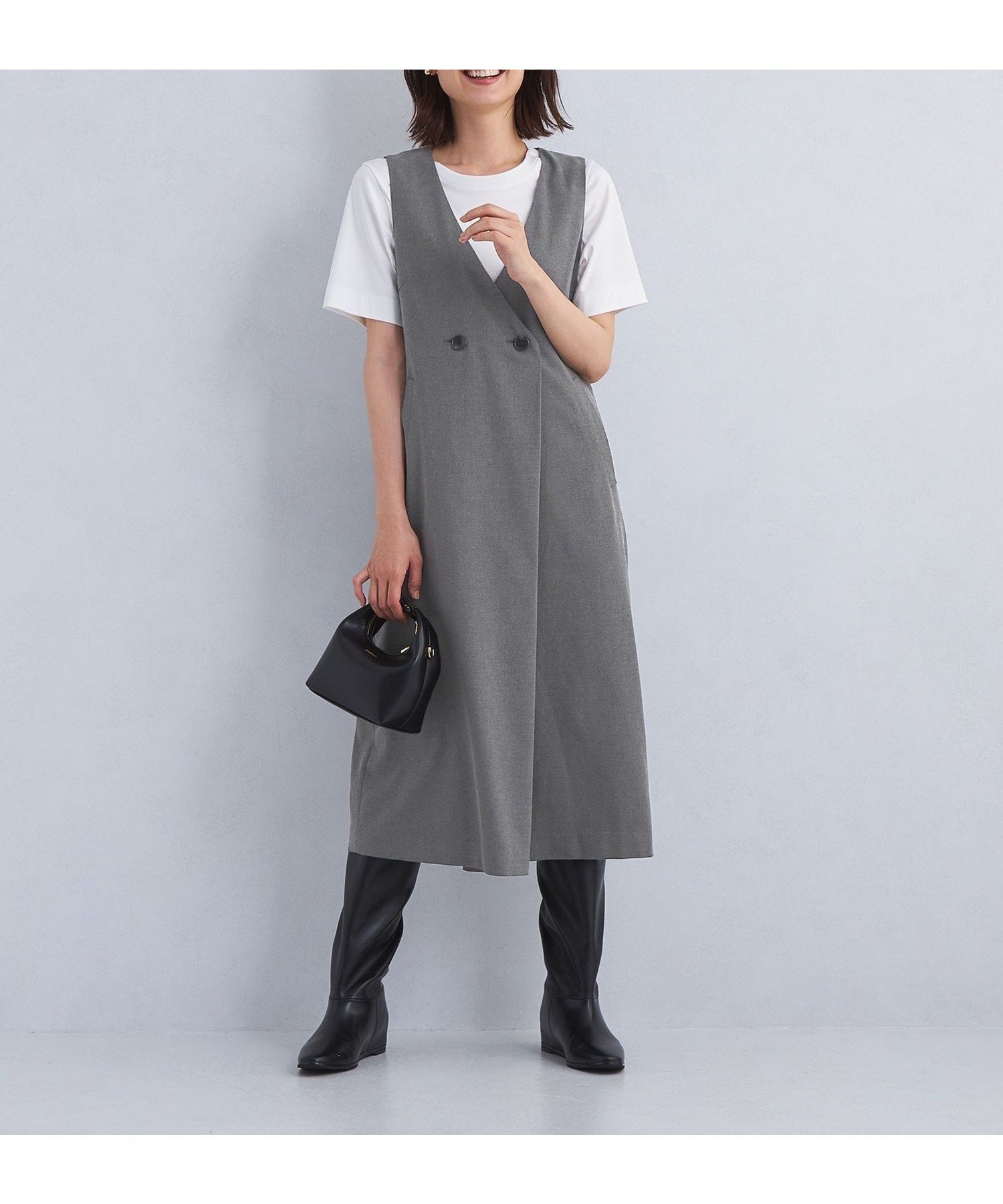 【その他のブランド/Other】のsize SHORT/TALLあり ウールライク ジャンスカ -ウォッシャブル・防シワ- インテリア・キッズ・メンズ・レディースファッション・服の通販 founy(ファニー) 　ファッション　Fashion　レディースファッション　Fashion for Women　ストレート　Straight, Straight Cut　DK.GRAY|ID: prp329100004565912 ipo3291000000033249366