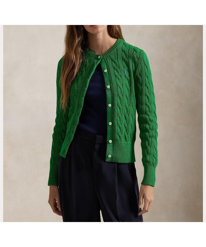 【ラルフローレン/RALPH LAUREN】のケーブルニット コットン クルーネック カーディガン インテリア・キッズ・メンズ・レディースファッション・服の通販 founy(ファニー) https://founy.com/ ファッション Fashion レディースファッション Ladies' Fashion Online トップス・カットソー Tops/Tshirt ニット Knit Tops カーディガン Cardigans カフス Cuffs カーディガン Cardigan スリム Slim フィット Fit リブニット Rib Knit 長袖 Long Sleeve |ID: prp329100004565940 ipo3291000000032651697