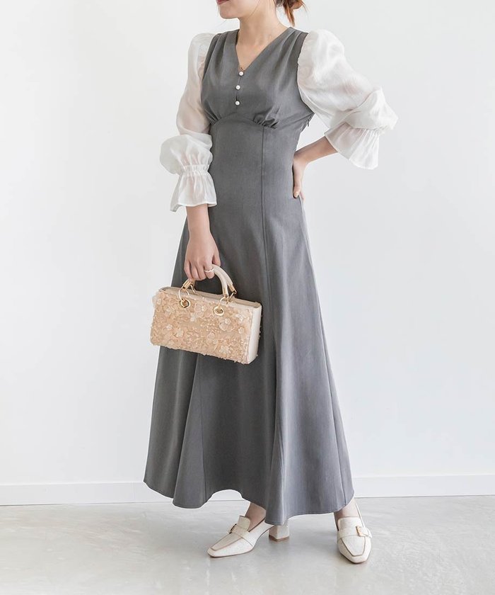 【ランダ/RANDA】のパフスリーブレースアップワンピース インテリア・キッズ・メンズ・レディースファッション・服の通販 founy(ファニー) https://founy.com/ ファッション Fashion レディースファッション WOMEN ワンピース Dress エレガント 上品 Elegant ギャザー Gather シアー Sheer シューズ Shoes スリーブ Sleeve ドッキング Docking パール Pearl |ID: prp329100004565984 ipo3291000000032290914