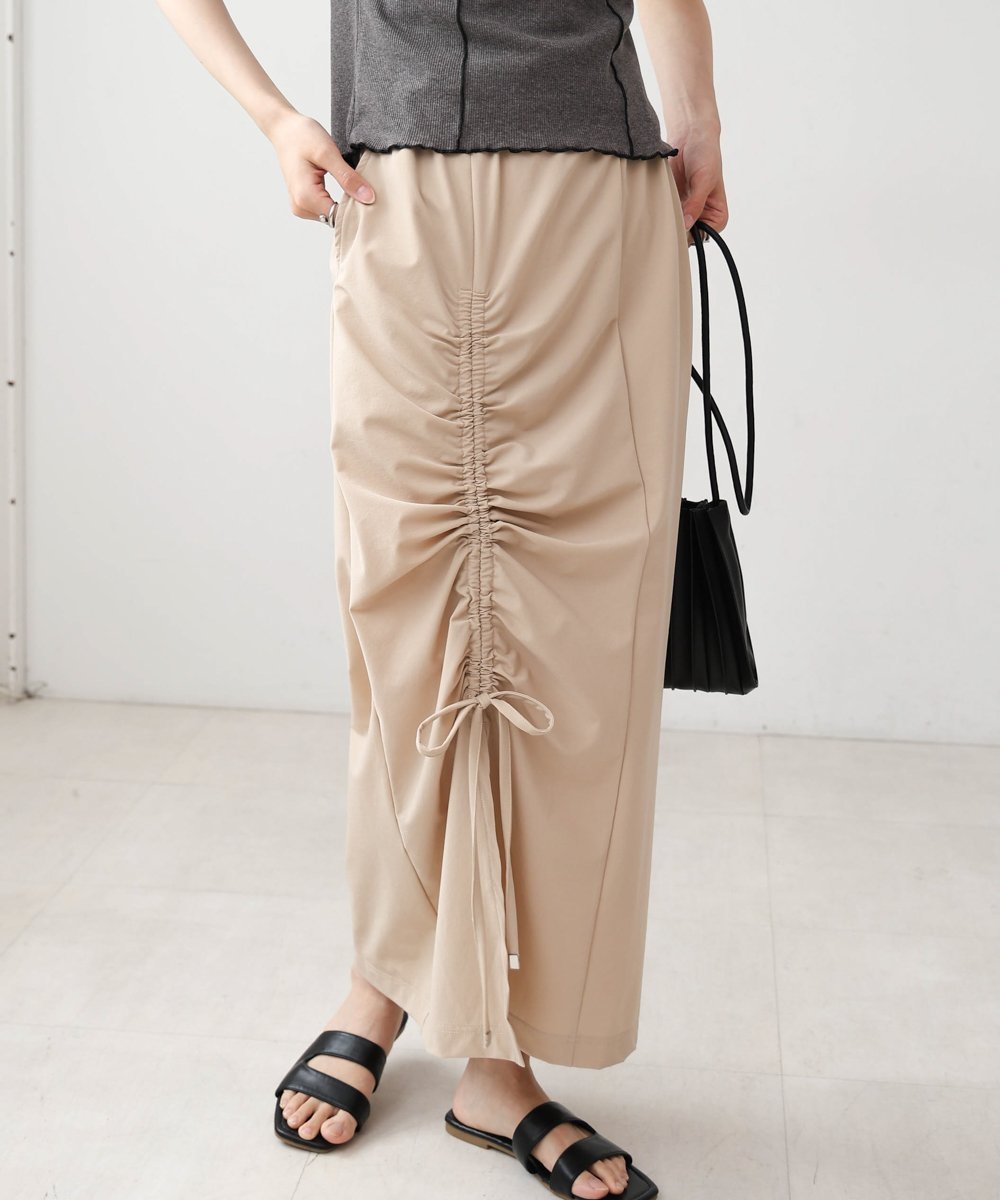 【バブ ブージュルード/Bab Bou Jeloud】のアシメドロストスリットタイトスカート 人気、トレンドファッション・服の通販 founy(ファニー) 　ファッション　Fashion　レディースファッション　WOMEN　スカート　Skirt　おすすめ　Recommend　ギャザー　Gather　シンプル　Simple　ストレッチ　Stretch　スニーカー　Sneakers　スリット　Slit　リネン　Linen　エレガント 上品　Elegant　夏　Summer　春　Spring　S/S・春夏　Ss・Spring/Summer　 other-1|ID: prp329100004565989 ipo3291000000032290975