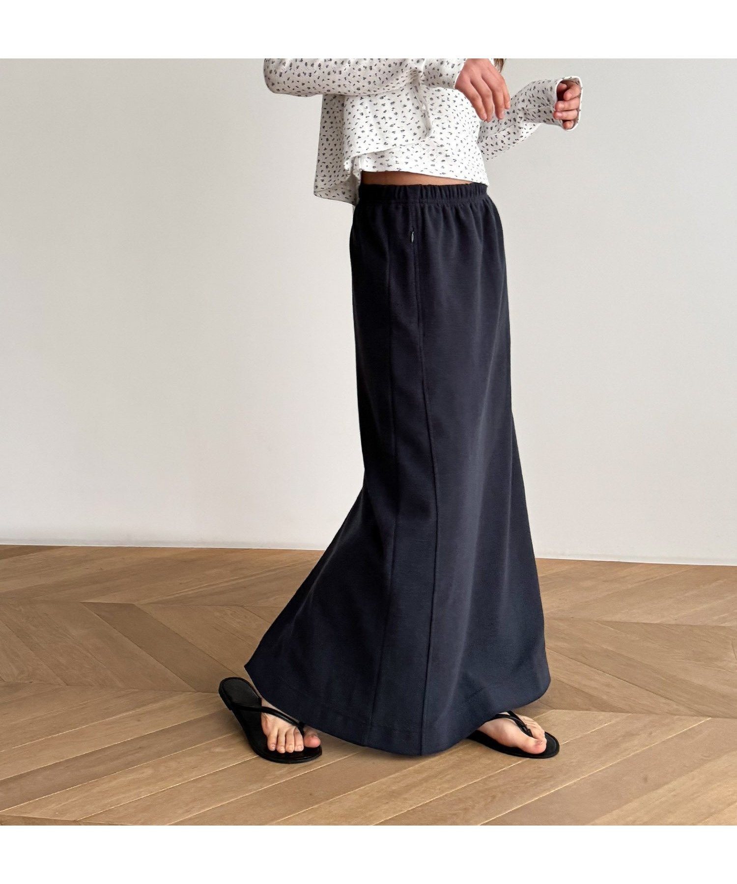 【キャナルジーン/CANAL JEAN】のEl mar パイルロングスカート インテリア・キッズ・メンズ・レディースファッション・服の通販 founy(ファニー) 　ファッション　Fashion　レディースファッション　WOMEN　スカート　Skirt　ロングスカート　Long Skirt　シンプル　Simple　スリット　Slit　セットアップ　Set Up　ポケット　Pocket　ロング　Long　ネイビー|ID: prp329100004566001 ipo3291000000032291141