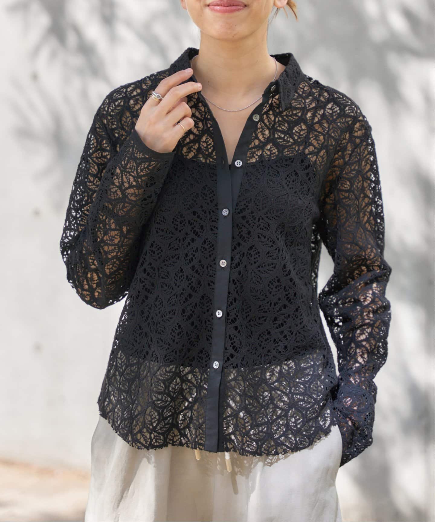 【イエナ/IENA】の《追加》ラッセルレースシャツ インテリア・キッズ・メンズ・レディースファッション・服の通販 founy(ファニー) 　ファッション　Fashion　レディースファッション　WOMEN　トップス・カットソー　Tops/Tshirt　シャツ/ブラウス　Shirts/Blouses　2025年　2025　2025春夏・S/S　Ss,Spring/Summer,2025　ブラック|ID: prp329100004566012 ipo3291000000032291249